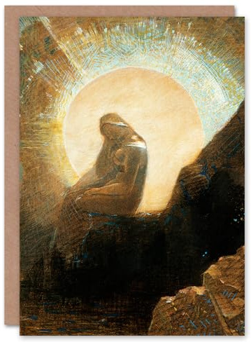 Artery8 Odilon Redon Art Card Melancholy Portrait of a Woman