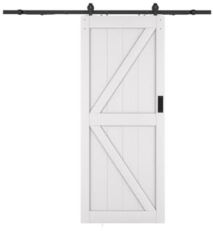 Vente-unique - Porte coulissante avec systéme en applique - Bois et MDF - blanc - H205 x 83 cm - NEFARA
