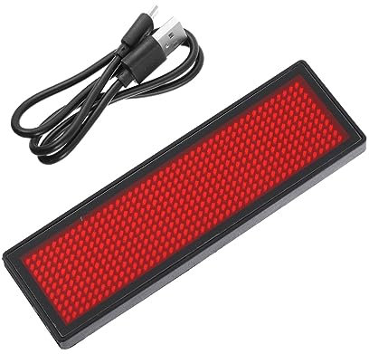 Happyyami Wiederaufladbares LED Namensschild 300mAh mit USB Kabel Programmierbares Wiederverwendbares Preisschild für Konferenzen Partys und Geschäfte