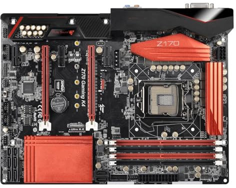 QWEOWW Carte mère Fit for ASRock Fatal1ty Z170 Gaming K4 LGA 1151 Intel Z170 Compatible Core i5-7400 7100 6500 6300 G4520 7700 CPU DDR4 64 Go