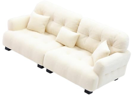 ＡＷＨＡＯ Miniatur-Sofa, Puppenhaus-Couch, modern, DIY-Szene, Miniatur-Spielzeugmodell, Mini-Möbel, 1 12 Beige