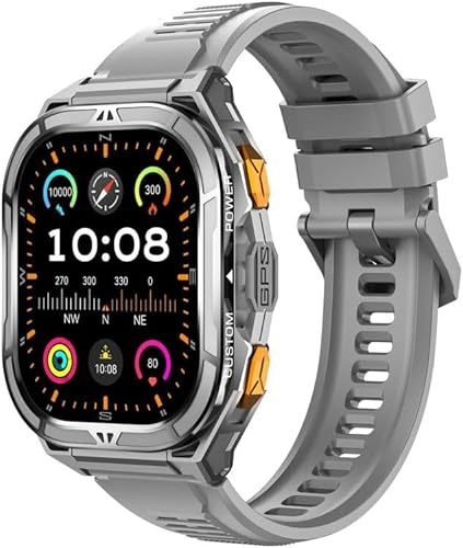 AngLink Stahlgearthor 3.0 - Robuste Smartwatch Thor 3.0 – Outdoor Uhr, AMOLED Display, Anruf-Funktion, 7+ Tage Akku, Always-On, kompatibel mit iOS & Android (Grau)