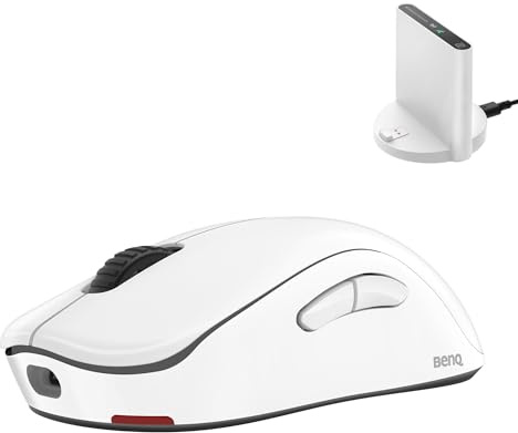 BenQ Zowie U2-DW Kabellose 4K-Gaming-Maus für den E-Sport White Edition, Sportwissenschaft, optimierter 4K-Empfänger, 61g, symmetrisch, treiberlos, 3950 Sensor, 4K-Abrufrate