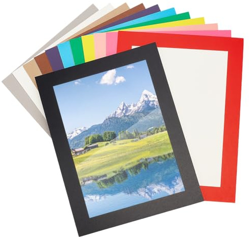 OLYCRAFT 12pz 12 colori Cornici di Carta A4 per Disegno Cornice di Cartone Colorato con Pellicola Cornice di Carta per Immagini 19.9x28.5cm Documenti per Parete Casa Dormitorio Ufficio Arredamento
