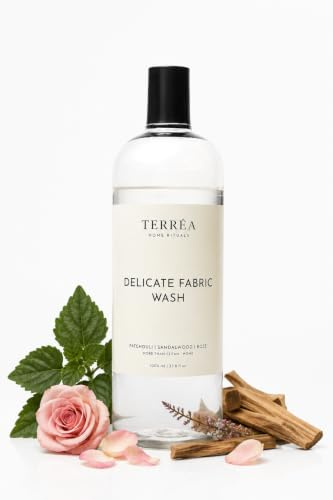 Terréa Delicate Fabric Wash 1000 ml – Gentle Laundry Liquid for Silk, Wool, Cashmere & Fine Fabrics – Low-Foam Concentrate with Patchouli, Sandalwood & Rose – Luxury Delicates Detergent