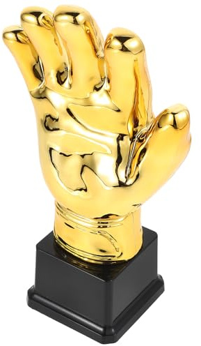 PAMINGONO Premio Portiere Calcio Guanti D’Oro in Plastica, Premio Decorativo per Competizioni Calcistiche, Tornei Scolastici e Campionati Amatoriali, Coppa Miglior Portiere, Simbolo