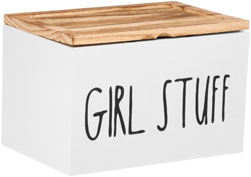 KEGAJEGA 3 Fächer Tamponhalter 20x13x13cm Tampon Aufbewahrungsbox für Badezimmer mit Deckel Stilvolle Girl Stuff Box Sicher Langlebig für Schminkpinsel Haarbänder Kosmetikartikel Wattestäbche (Weiß)