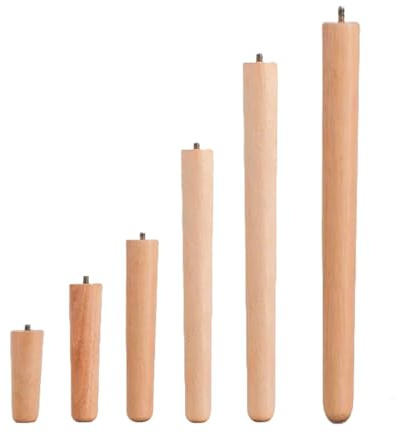 GFYHTN 4 Pièces Pieds De Table Bois Massif, 25cm 45cm 60cm Pattes De Table De Remplacement, Pieds De Meubles en Bois pour Canapé,Armoire,Bureau(Straight,75cm)