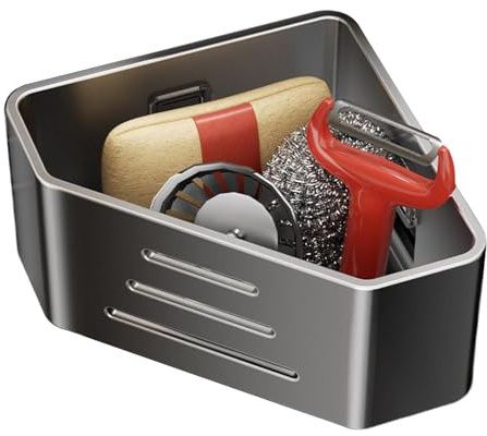 Porte-éponge pour évier - Support de porte-brosse à savon autocollant | Porte-éponge de lavabo de salle de bain - Ce support est adapté pour la maison, le plan de travail, la maison, l'appartement, la