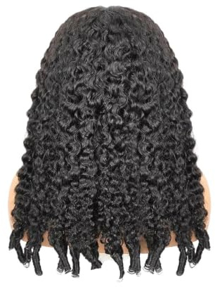 1 pieza 13X4 rizado Go espiral rizos pelucas delanteras de encaje cordón sin pegamento oreja precortada for arrancar nudos blanqueados 16-34 pulgadas