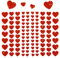 Oblique-Unique® – 106 funkelnde Herz-Aufkleber in Rot mit Glitzer-Effekt | Deko-Sticker für Scrapbooking, Geschenke, Karten, DIY & Kindergeburtstag