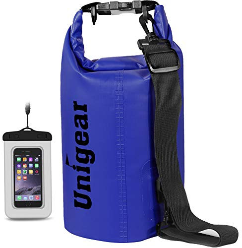 Unigear Sacs Imperméables/Sacs Etanches/Dry Bag (2L/5L/10L/20L/30L/40L) pour Activités de Plein Air et Sports Aquatiques Camping Nautique Kayak Pêche avec Une Pochette étanche de Téléphone