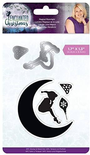 Crafter's Companion Sara Signature Enchanted Christmas – Magical Moonlight Stamp and Die Set-1.72” x 1.3” (4.4cm x 3.3cm), Multi, One Size