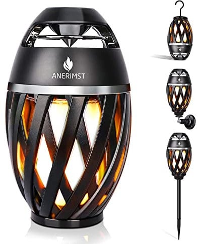 ANERIMST Outdoor Bluetooth Speaker with Pole and Hook Bundle, Stereo Sound, Exclusive BassUp, Waterproof TWS Supported for Indoor/Garden/Patio
