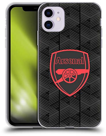 Head Case Designs Officially Licensed Arsenal FC Black Crest and Gunners Logo Gel Case [Military Grade Protection] Compatible With Apple iPhone 11