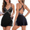 ADOME Femmes Vêtements de Nuit Sexy Vêtements de Nuit Chemise de Nuit Dentelle Robe de Nuit Lingerie Babydoll Lingerie sous-vêtements Lingerie Soutien-Gorge avec Ficelle S