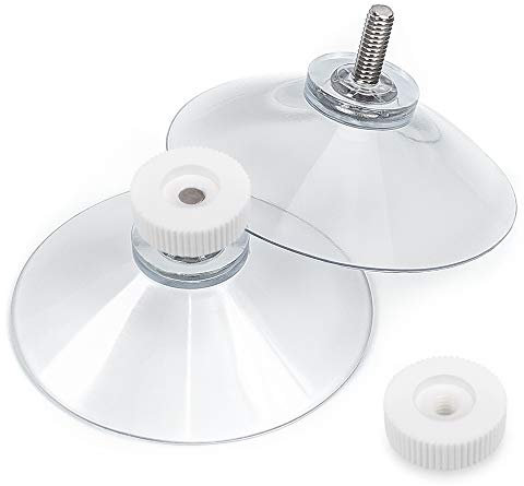 schildEVO Saugnäpfe Ø 50 mm | M4 Gewinde – Länge 10 mm | V2A Edelstahl | Rändelmutter | DHL-Versand | HOCHWERTIG - Made in Germany (Weiße Rändelschrauben, 10)
