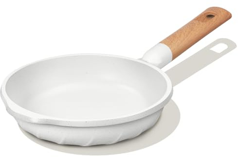 COOKLOVER Nonstick Frying Pan 100% PFOA Free Cookware Induction Skillet Stir Fry Pan 7.9 inch - White