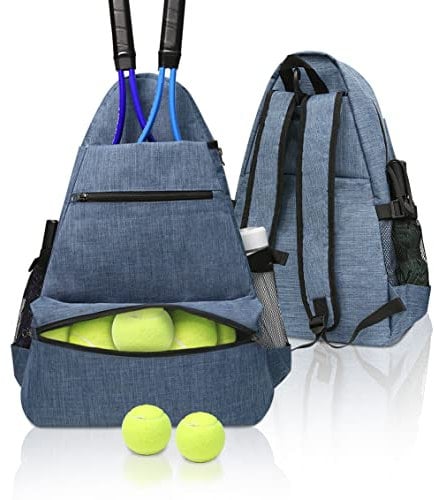 Tennis-Rucksack für Herren und Damen, Tasche für Schläger von Racquetball, Squash, Badminton, Pickleball und anderem Reise-Sport-Zubehör (blau)