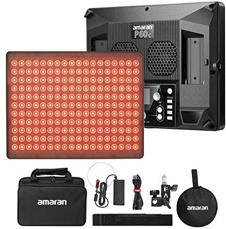Aputure Amaran P60c RGBWW LED Video Panel Light 60W Adjustable 2500K-7500K LED Continuous Studio Lighting with Softbox Diffusor APP Control