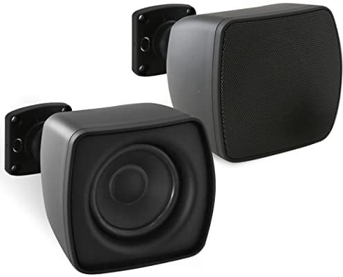 PyleUsa Mini Satellite Speaker - 3'' Surface-Mount Satellite Loudspeaker System for Subwoofer (Pair), Use for Subwoofer-Satellite Loudspeaker System, Stylish, Minimalistic Design PD4STP,Black