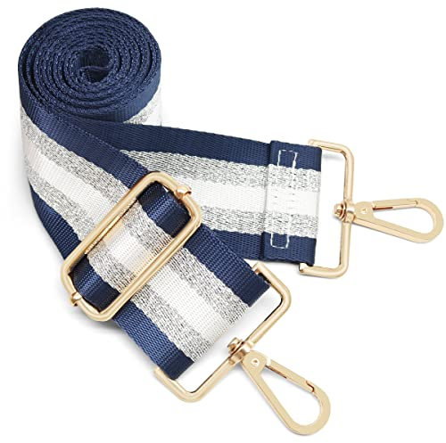 REETEE Verstellbarer Schultergurt Mehrfarbiger Breiter Taschengurt Schulterriemen für Taschen, Taschenriemen Breit für Damen und Herren Umhängegurt Tasche (breit 3.8cm, Navy blau)
