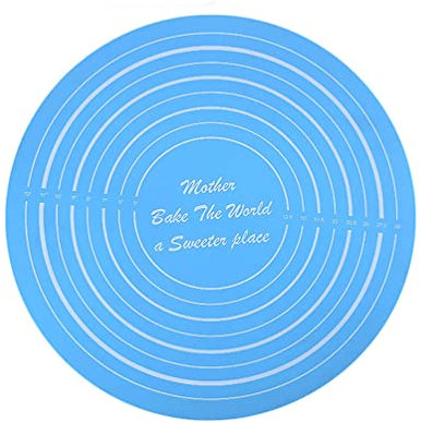 11.8 Zoll 30cm Runde Silikon Backmatte Kuchen Matte Silikon Kuchen Matte Silikon Backmatte mit Messungen für Kuchen Drehteller Stand Antihaft Hitzebeständiges Gebäck Backblatt