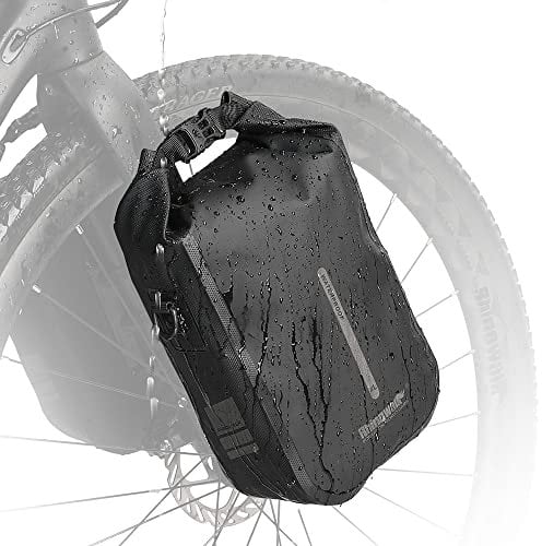 Rhinowalk Fahrradtasche, Gepäckträgertasche, wasserdicht, Fahrradtasche für Gepäckträger, Satteltasche 4L, Umhängetasche, Laptopgepäckträger, professionelles Fahrradzubehör-Schwarz