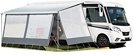 dwt Happy Sun für Wohnmobile/Wohnwagen, passend zu Modell Thule/Omnistor u.Fiamma; Mesh-Gewebe, Farben Schwarz o.Weiß, Größe:Vorderwand 430cm weiß