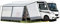 dwt Happy Sun für Wohnmobile/Wohnwagen, passend zu Modell Thule/Omnistor u.Fiamma; Mesh-Gewebe, Farben Schwarz o.Weiß, Größe:Vorderwand 430cm weiß