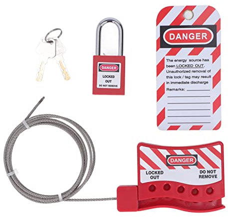Lockout Tagout Cable Lock Loto Safe Candados para Lock Out Tag Out Acero Inoxidable Metal Ajustable Resistente a Impactos Bloqueo de Cable Ajustable para la Industria