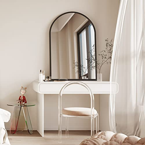 Dripex 60 x 90cm Arched Mirror, Arched Wall Mounted Mirror Home Decorative Bathroom Bedroom Living Room Dressing, Black