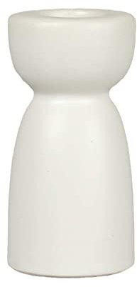 2 x moderner minimalistischer Kerzenhalter aus Keramik, Keramik, Kerzenleuchter, Abendessen, Geburtstag, Keramik-Kerzenhalter für Hochzeit, Abendessen, Party, 2 Stück, mattweiß, 4 x 4 x 8 cm