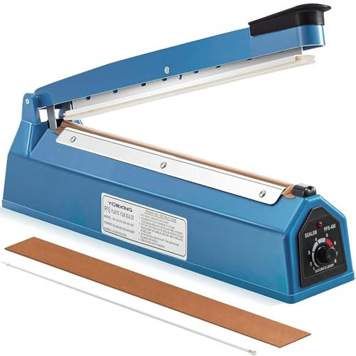 YORKING Impulse Sealer 400mm,Plastic Bag Sealer Heat Sealer, Manual Food Film Sealing Machine,Food Sealer Bag Packing Machine For PP And PE Plastic Bag Sealer (16 inch)