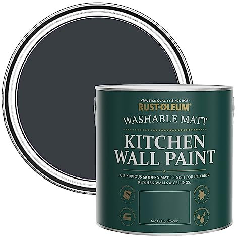 Rust-Oleum Grey Washable Kitchen Wall Paint in Matt Finish - Anthracite (RAL 7016) 2.5L