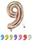 LITTLE BIRTHDAY | Zahlen Luftballon | Folienballon | Helium Gas Balloon Ballon | 101 cm | 0 1 2 3 4 5 6 7 8 9 in vielen Farben | Geburtstag | Kindergeburtstag | Deko | rose gold 9