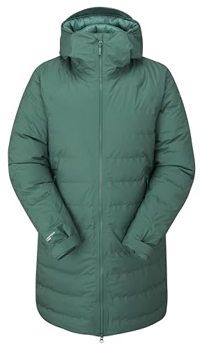 Rab Women's Valiance Parka - Lightweight Down Parka for Hiking & Trekking - Green Slate - X-Small