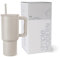 Simple Modern Thermobecher mit Strohhalm und Griff | Isolierter Edelstahl-Trinkbecher Eiskaffee-Reisebecher | Geschenke für Frauen und Männer | Trek | 890ml | Almond Birch