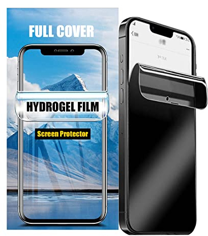 LOOKSEVEN 2 Pack Privacy Hydrogel Film For iPhone 15 Pro Soft TPU Screen Protector, High Sensitivity Protective Film (Not Tempered Film)