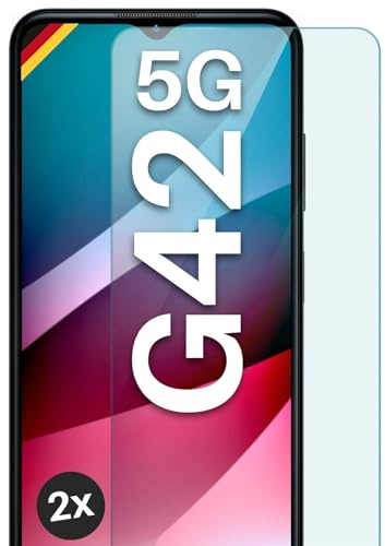 moex Schutzfolie für Nokia G42 5G Glas 9H Härte, gehärtetes Schutzglas, Panzer Schutz Glas Displayschutz Folie, kompatibel mit jeder Handy Hülle, ShockProtect 2 Stück