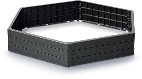 Garden Raised Grow Beds -STRONG- Rectangle Square Hex Vegetable Herb BOX Planter Trough (Anthracite, Oval 130cm x 150cm)