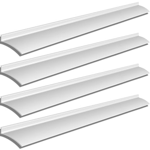 Hicarer 4 Pcs 40 Inch Door Drip Cap Anodized Aluminum Overall Height 1-1/2 Inches Overhead Rain Top Drip Guard Edge Door Window Deflector Home Top Weatherstrip
