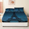Bettlaken Eiffelturm, Spannbettlaken 180x200 cm Paris für Boxspringbett Weiche Mikrofaser Spannbetttuch 3D Bed Sheet mit 2 Kissenbezug für Kinder Erwachsene BL1956