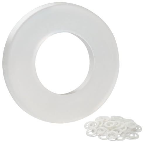 FOMGIIN Rondelle Plastique M8 x 16 mm, 50 pièces Rondelles Plates en Nylon, Rondelles Plastique de Petit Diamètre Extérieur, Rondelle Entretoise pour Machines Appareils électriques Plombiers