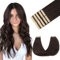GOO GOO Tape in Extensions Echthaar, Tape Extensions Echthaar, 45cm 25g 10pcs, Extensions Echthaar, Haarverlängerung Echthaar, 2A Hellbraun