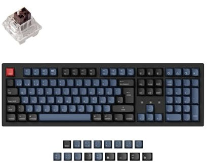 Keychron K10 Pro (schwarz/blaugrau, DE-Layout, K Pro Brown, Hot-Swap, Aluminiumrahmen, RGB, PBT)