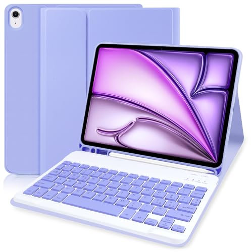 Tastiera iPad Air 11 2024 (M2)(Modelli: A2902/ A2903), Custodia con Italiano QWERTY Tastiera Compatibile con iPad Air 5a 2022 (A2588/ A2589/ A2591)/ 4a Generazione 2020 10.9 (iPencil non incluso)