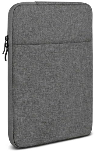 moex Tablet Hülle für Doogee T30 Max Tasche mit Reißverschluss und Fach für Zubehör, Nylon Stoff Sleeve weich Gepolstert, Schutzhülle Minimalistisch Dash Case, Dunkelgrau