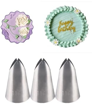 114 Large Leaf Piping Tip, Ruffle Tips for Cake Decorating, 3 Pcs