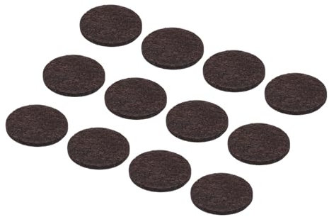 QUARKZMAN 24 Stück Filzgleiter Selbstklebend 35 mm Rund Möbelgleiter Filzgleiter Stuhlbeinschoner Antirutsch Pads Verhindern Kratzer für Möbel-Hartboden Fliesen Dunkelbraun